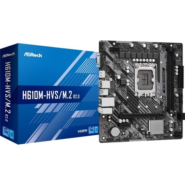 ASRock H610M-HVS/M.2 R2.0 Micro-ATX LGA1700 Intel H610 in the group COMPUTERS & PERIPHERALS / Computer components / Motherboard at TP E-commerce Nordic AB (C62503)