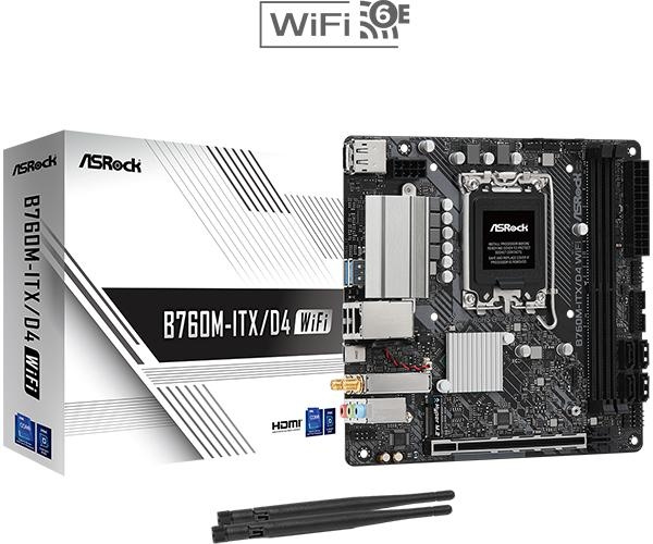 ASRock B760M-ITX/D4 WiFi, DDR4 LGA1700 in the group COMPUTERS & PERIPHERALS / Computer components / Motherboard at TP E-commerce Nordic AB (C62543)