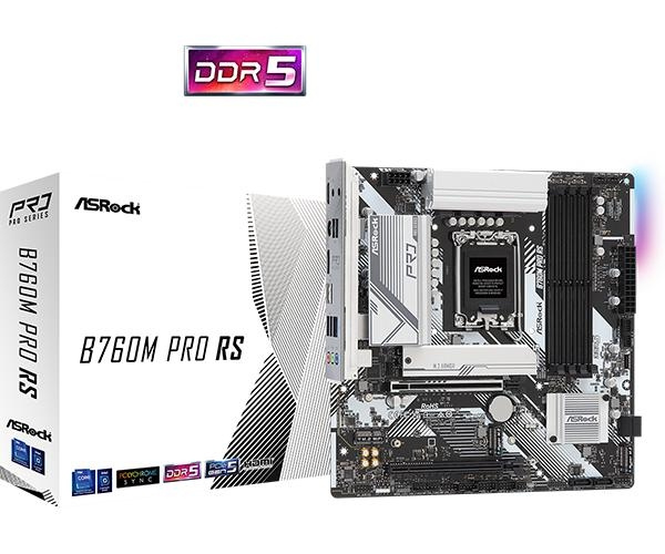 ASRock B760M Pro RS, mATX DDR5 LGA1700 in the group COMPUTERS & PERIPHERALS / Computer components / Motherboard at TP E-commerce Nordic AB (C62555)