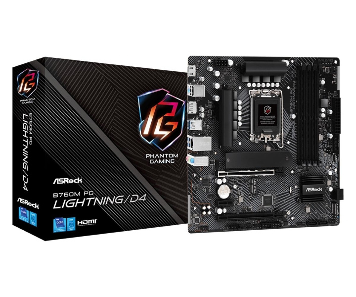 ASRock B760M PG LIGHTNING/D4 Micro-ATX LGA1700 Intel B760 in the group COMPUTERS & PERIPHERALS / Computer components / Motherboard at TP E-commerce Nordic AB (C62563)