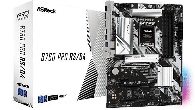 ASRock B760 PRO RS/D4 WIFI - Motherboard - LGA1700 socket - USB 3.2 Gen 1 - onboard graphics (CPU required) in the group COMPUTERS & PERIPHERALS / Computer components / Motherboard at TP E-commerce Nordic AB (C62573)