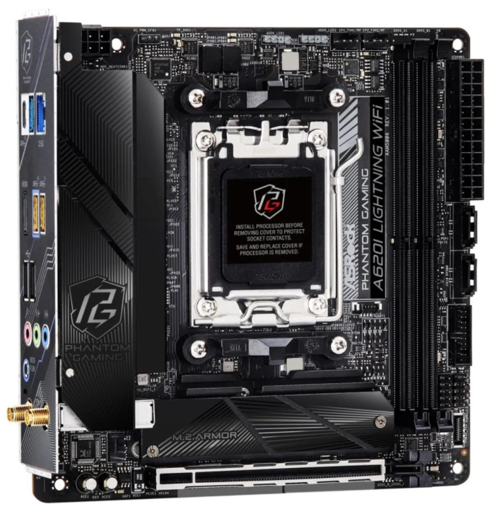 ASRock Phantom Gaming A620I Lightning WiFi Micro-ATX Socket AM5 AMD A620 in the group COMPUTERS & PERIPHERALS / Computer components / Motherboard at TP E-commerce Nordic AB (C62582)