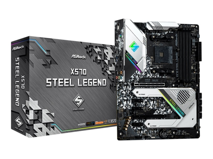 ASRock X570 STEEL LEGEND - ATX in the group COMPUTERS & PERIPHERALS / Computer components / Motherboard at TP E-commerce Nordic AB (C62611)