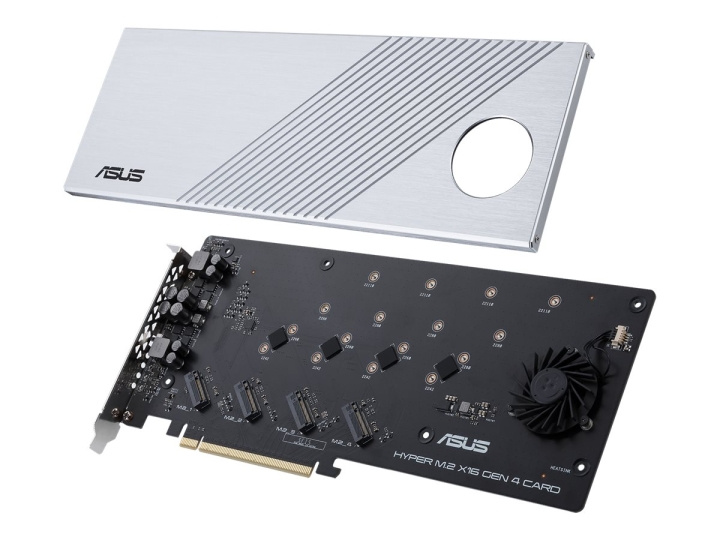 ASUS HYPER M.2 X16 GEN 4 CARD Interfaceadapter in the group COMPUTERS & PERIPHERALS / Computer components / Harddrives / Adapters & Accessories at TP E-commerce Nordic AB (C62623)