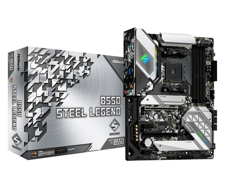 ASRock B550 Steel Legend ATX AM4 AMD B550 in the group COMPUTERS & PERIPHERALS / Computer components / Motherboard at TP E-commerce Nordic AB (C62629)
