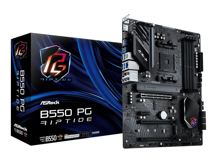 ASRock B550 PG Riptide ATX AM4 AMD B550 in the group COMPUTERS & PERIPHERALS / Computer components / Motherboard at TP E-commerce Nordic AB (C62658)