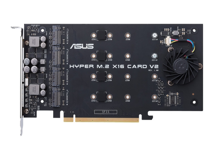 ASUS HYPER M.2 X16 CARD V2 Interfaceadapter in the group COMPUTERS & PERIPHERALS / Computer components / Harddrives / Adapters & Accessories at TP E-commerce Nordic AB (C62682)