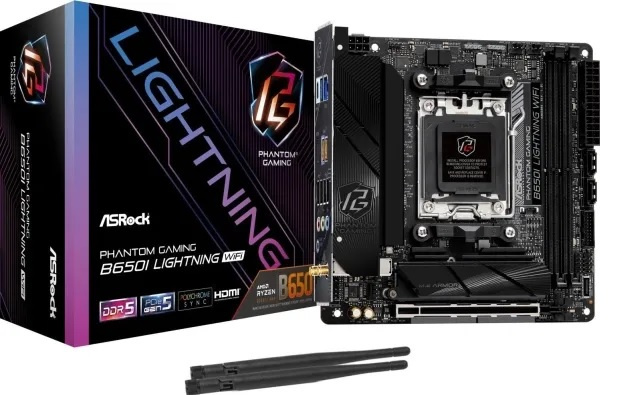 ASRock B650I LIGHTNING WIFI - Moderkort - Socket AM5 - USB 3.2 Gen 1 - inbyggd grafik (CPU krävs) in the group COMPUTERS & PERIPHERALS / Computer components / Motherboard at TP E-commerce Nordic AB (C62708)