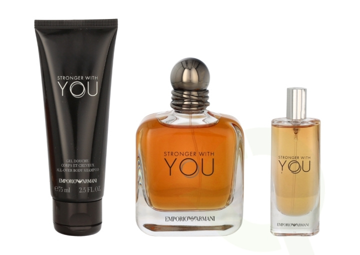 Armani Stronger With You Giftset 190 ml Edt Spray 100 ml Shampoo 75ml Edt 15 ml in the group BEAUTY & HEALTH / Gift sets / Gift sets for him at TP E-commerce Nordic AB (C62971)