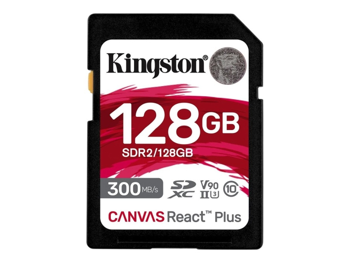 Kingston Canvas React Plus SDXC UHS-II Memory Card 128GB 300MB/s in the group HOME ELECTRONICS / Storage media / Memory cards / MicroSD/HC/XC at TP E-commerce Nordic AB (C63030)