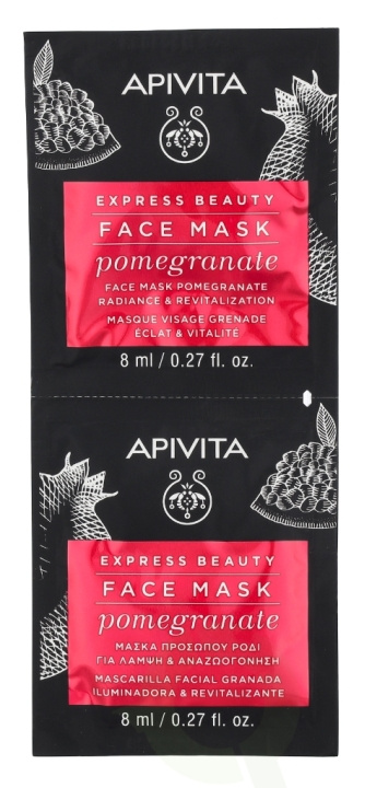 Apivita Express Beauty Face Mask Set 16 ml 2x8ml - Pomegrante in the group BEAUTY & HEALTH / Skin care / Face / Masks at TP E-commerce Nordic AB (C63428)