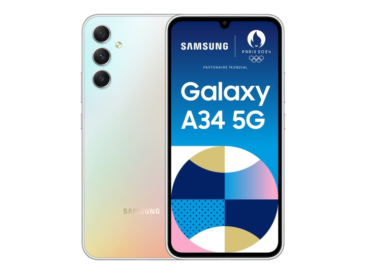 Samsung Galaxy A34 5G 6.6 128GB Silver in the group SMARTPHONE & TABLETS / Mobile phones & smartphones at TP E-commerce Nordic AB (C63565)