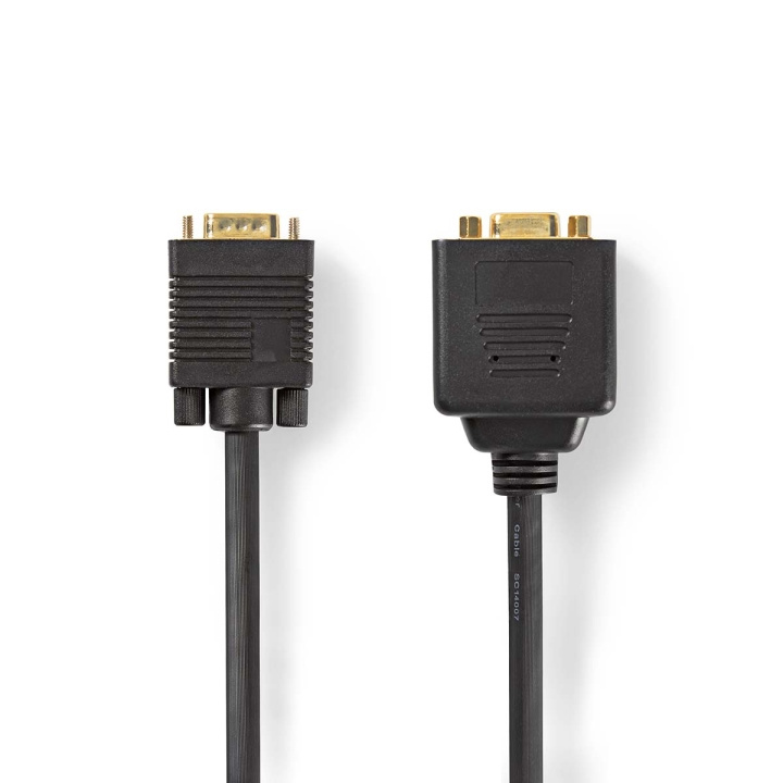 Nedis VGA Cable | VGA Male | 2x VGA Female | Gold Plated | Maximum resolution: 1280x768 | 0.20 m | Round | ABS | Black | Polybag in the group COMPUTERS & PERIPHERALS / Computer cables / VGA / Cables at TP E-commerce Nordic AB (C64416)