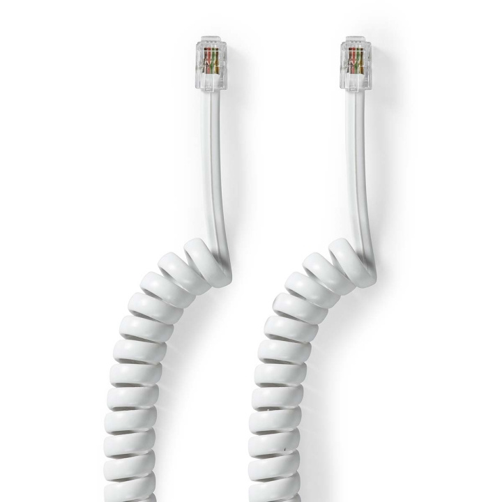 Nedis Telecom Cable | RJ10 Male | RJ10 Male | 2.00 m | Cable design: Coiled | Cable type: RJ10 | White in the group HOME ELECTRONICS / Audio & Picture / Fixed telephony / Table phones at TP E-commerce Nordic AB (C64423)