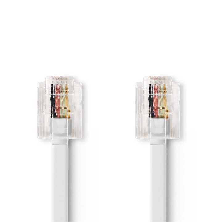 Nedis Telecom Cable | RJ11 Male | RJ11 Male | 10.0 m | Cable design: Flat | Gold Plated | Cable type: RJ11 | White | Box in the group HOME ELECTRONICS / Audio & Picture / Fixed telephony / Table phones at TP E-commerce Nordic AB (C64424)