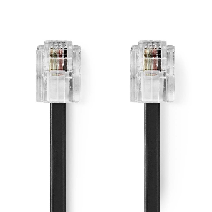 Nedis Telecom Cable | RJ11 Male | RJ11 Male | 2.00 m | Cable design: Flat | Gold Plated | Cable type: RJ11 | Black | Label in the group HOME ELECTRONICS / Audio & Picture / Fixed telephony / Table phones at TP E-commerce Nordic AB (C64425)