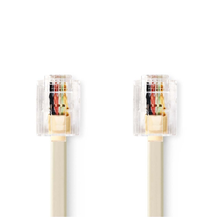 Nedis Telecom Cable | RJ11 Male | RJ11 Male | 5.00 m | Cable design: Flat | Plating: Gold Plated | Cable type: RJ11 | Ivory in the group HOME ELECTRONICS / Audio & Picture / Fixed telephony / Table phones at TP E-commerce Nordic AB (C64430)