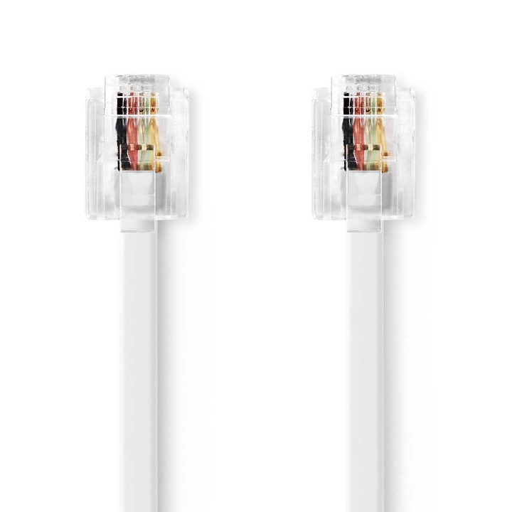 Nedis Telecom Cable | RJ11 Male | RJ11 Male | 10.0 m | Cable design: Flat | Plating: Gold Plated | Cable type: RJ11 | White in the group HOME ELECTRONICS / Audio & Picture / Fixed telephony / Table phones at TP E-commerce Nordic AB (C64431)