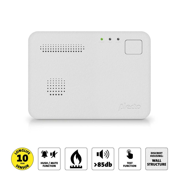 Alecto COA1910 Carbon monoxide alarm with 10 year sensor runtime in the group HOME, HOUSEHOLD & GARDEN / Alarm & Security / Other alarms at TP E-commerce Nordic AB (C64468)
