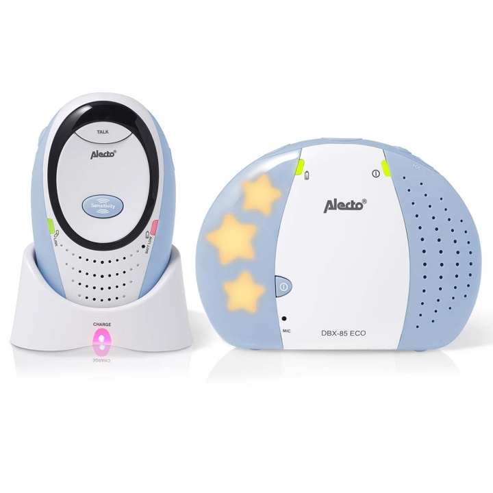 Alecto DBX-85 ECO Full Eco DECT baby monitor white/blue in the group TOYS, KIDS & BABY PRODUCTS / Children\'s safety / Baby guards at TP E-commerce Nordic AB (C64469)