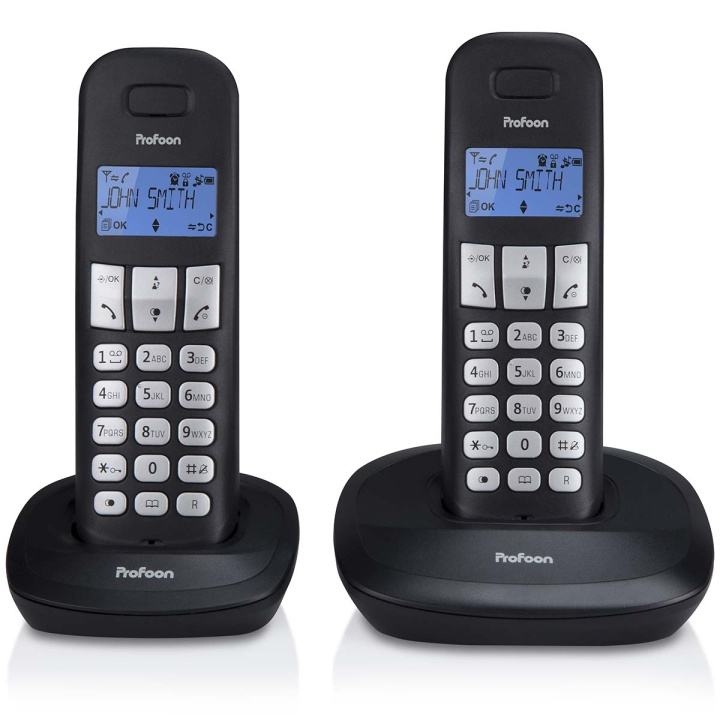 Profoon PDX-1120 DECT telephone with 2 handsets black in the group HOME ELECTRONICS / Audio & Picture / Fixed telephony / Wireless phones at TP E-commerce Nordic AB (C64486)