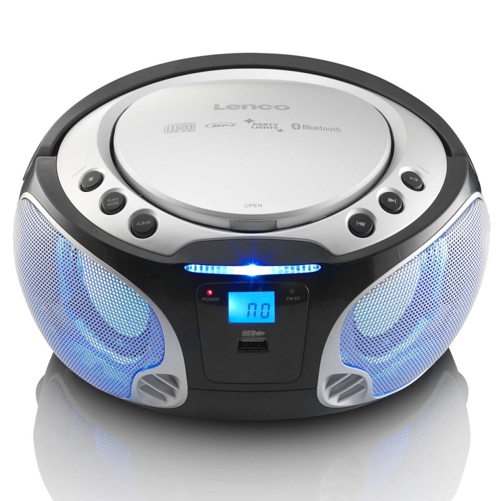 Lenco SCD-550SI Portable FM Radio CD/MP3/USB/Bluetooth® player with LED lighting Silver in the group HOME ELECTRONICS / Audio & Picture / Home cinema, Hifi & Portable / Portable audio players at TP E-commerce Nordic AB (C64494)