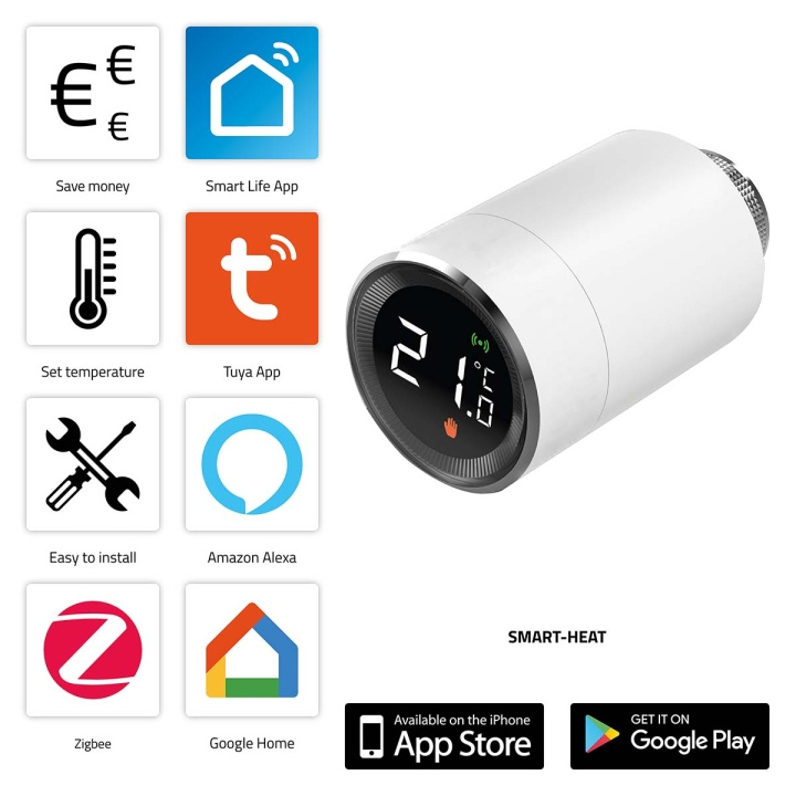 Alecto SMART-HEAT10 Smart Zigbee thermostatic radiator valve in the group HOME, HOUSEHOLD & GARDEN / Smart home / Smart home systems at TP E-commerce Nordic AB (C64500)