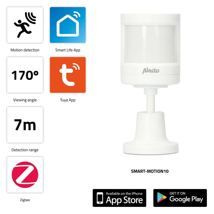 Alecto SMART-MOTION10 Smart Zigbee motion sensor in the group HOME, HOUSEHOLD & GARDEN / Smart home / Smart home systems at TP E-commerce Nordic AB (C64501)