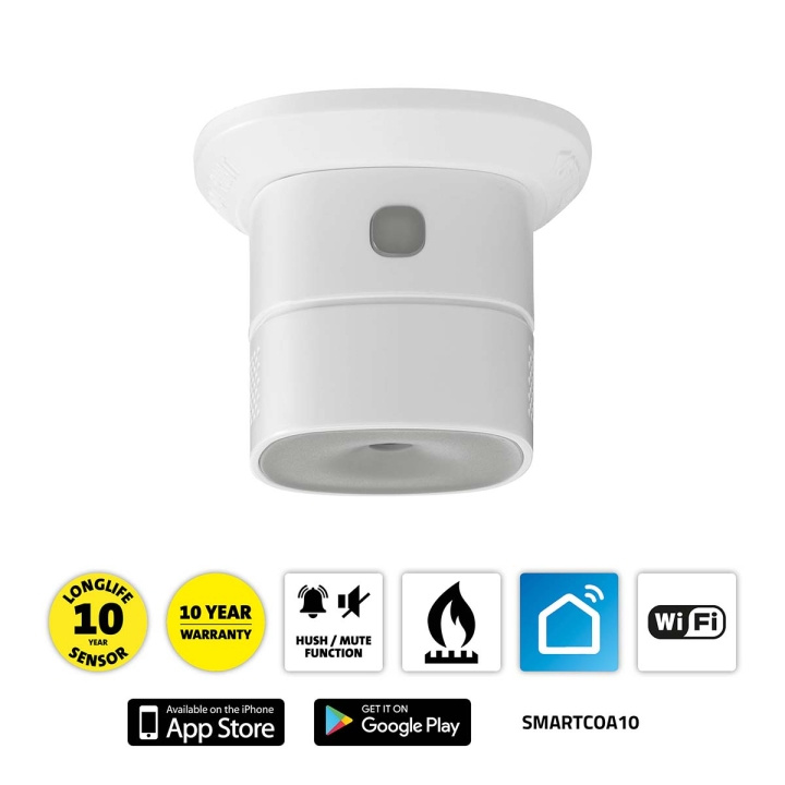 Alecto SMARTCOA10 Smart carbon monoxide detector in the group HOME, HOUSEHOLD & GARDEN / Alarm & Security / Other alarms at TP E-commerce Nordic AB (C64507)