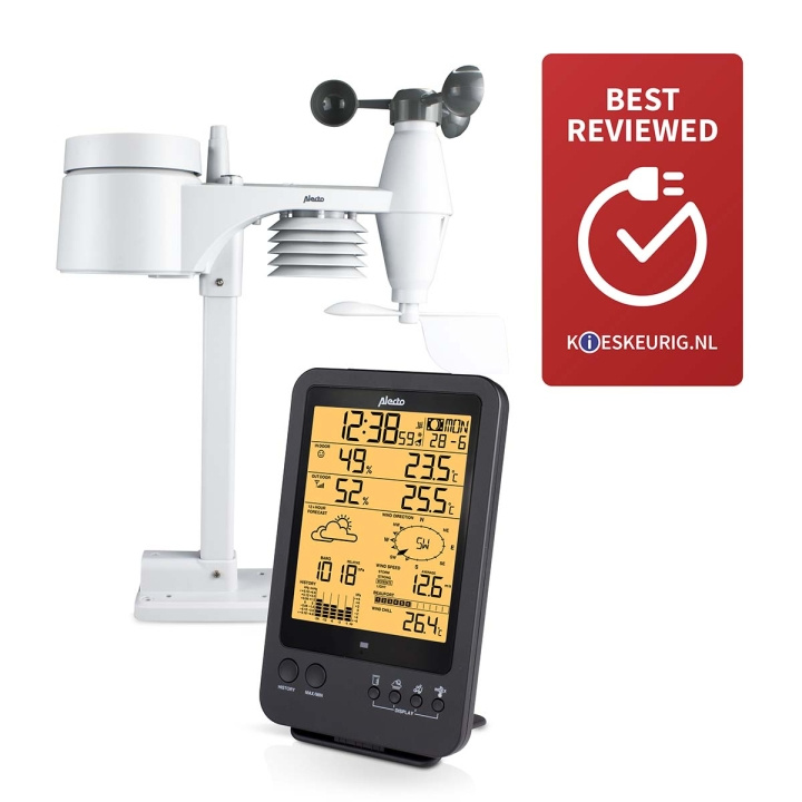 Alecto WS-4700 Professional weather station with wireless sensor black in the group HOME, HOUSEHOLD & GARDEN / Fans & Climate products / Thermometers & Weather stations at TP E-commerce Nordic AB (C64514)