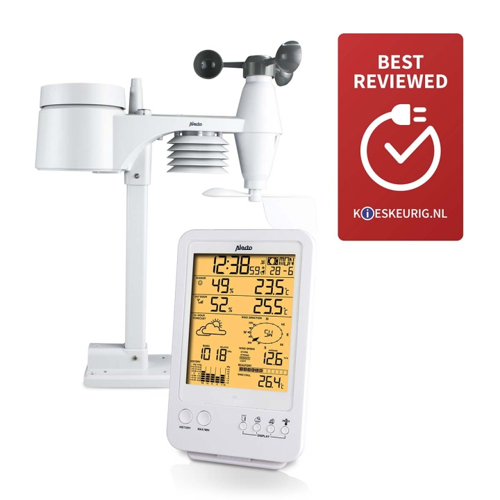 Alecto WS-4800 Professional weather station with wireless sensor white in the group HOME, HOUSEHOLD & GARDEN / Fans & Climate products / Thermometers & Weather stations at TP E-commerce Nordic AB (C64515)