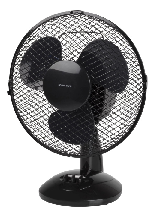 Nordic Home Bordfläkt, 230mm, två hastighetsinställningar, 20W, lutbar, svart in the group HOME, HOUSEHOLD & GARDEN / Fans & Climate products / Table fans at TP E-commerce Nordic AB (C64597)