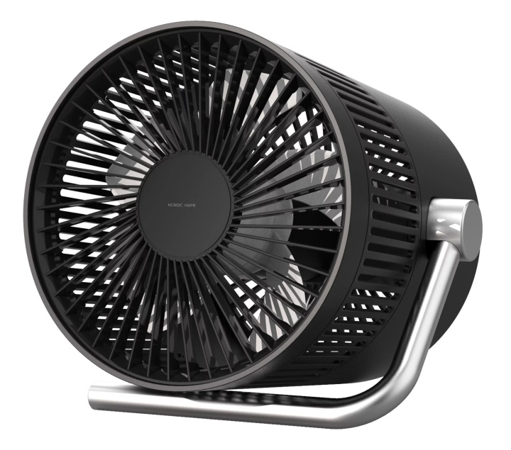 NordicHome USB Fan, Rechargable battery 2000 mAh, 3 Speeds, black in the group HOME, HOUSEHOLD & GARDEN / Fans & Climate products / Table fans at TP E-commerce Nordic AB (C64598)
