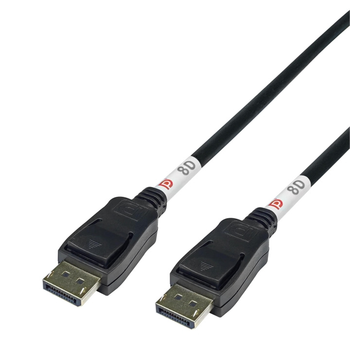 DELTACO DisplayPort cable, DP 2.1, DP80, 1m in the group COMPUTERS & PERIPHERALS / Computer cables / DisplayPort / Cables at TP E-commerce Nordic AB (C64740)
