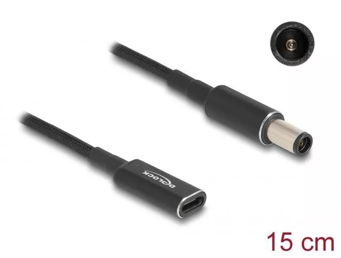DeLOCK Laptop Charging Cable USB Type-C to HP 7.4 x 5.0mm 15 cm in the group COMPUTERS & PERIPHERALS / Laptops & accessories / Computer chargers / Chargers for laptops / Universal at TP E-commerce Nordic AB (C64743)