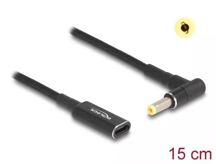 DeLOCK Laptop Charging Cable USB Type-C to HP 4.8 x 1.7 mm 15cm in the group COMPUTERS & PERIPHERALS / Laptops & accessories / Computer chargers / Chargers for laptops / Universal at TP E-commerce Nordic AB (C64744)