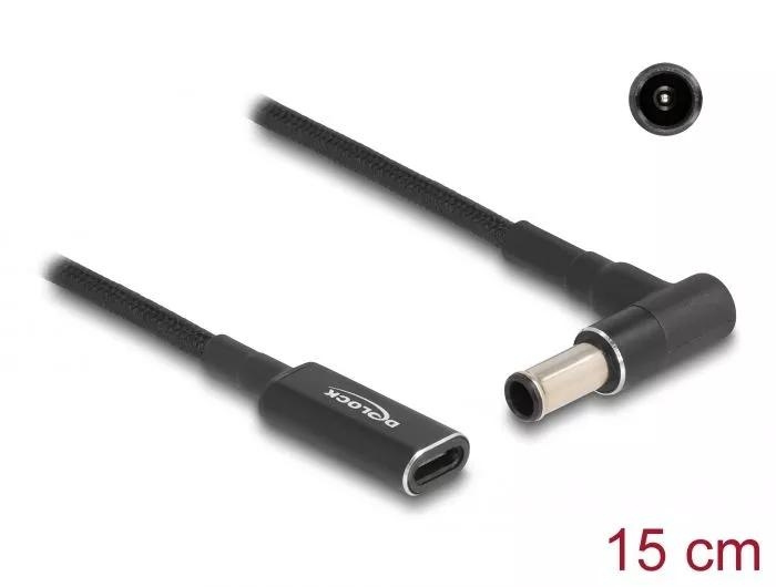 DeLOCK Laptop Charging Cable USB Type-C to Sony 6.0 x 4.3 mm 15 cm in the group COMPUTERS & PERIPHERALS / Laptops & accessories / Computer chargers / Chargers for laptops / Universal at TP E-commerce Nordic AB (C64751)