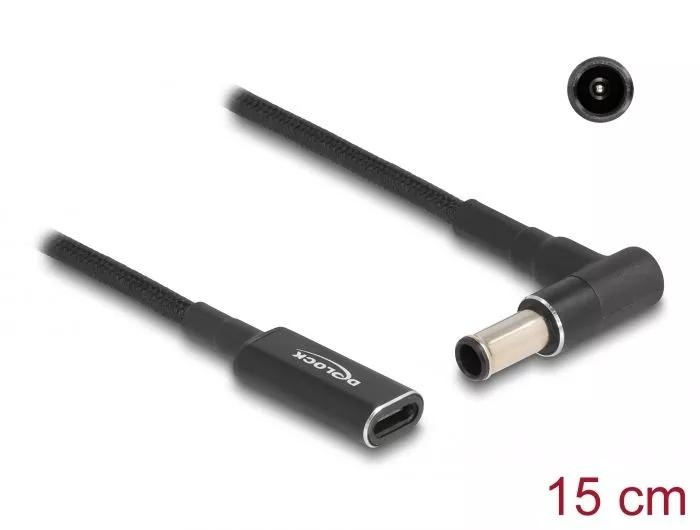 DeLOCK Laptop Charging Cable USB Type-C to Sony 6.0 x 4.3 mm 15 cm in the group COMPUTERS & PERIPHERALS / Laptops & accessories / Computer chargers / Chargers for laptops / Universal at TP E-commerce Nordic AB (C64751)