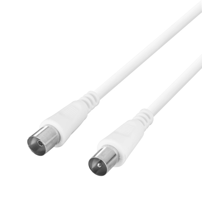 DELTACO Antenna cable, 75 Ohm nickel-plated connectors, 2m, white in the group HOME ELECTRONICS / Cables & Adapters / Antenna cables & Accessories / Antenna cables at TP E-commerce Nordic AB (C64776)
