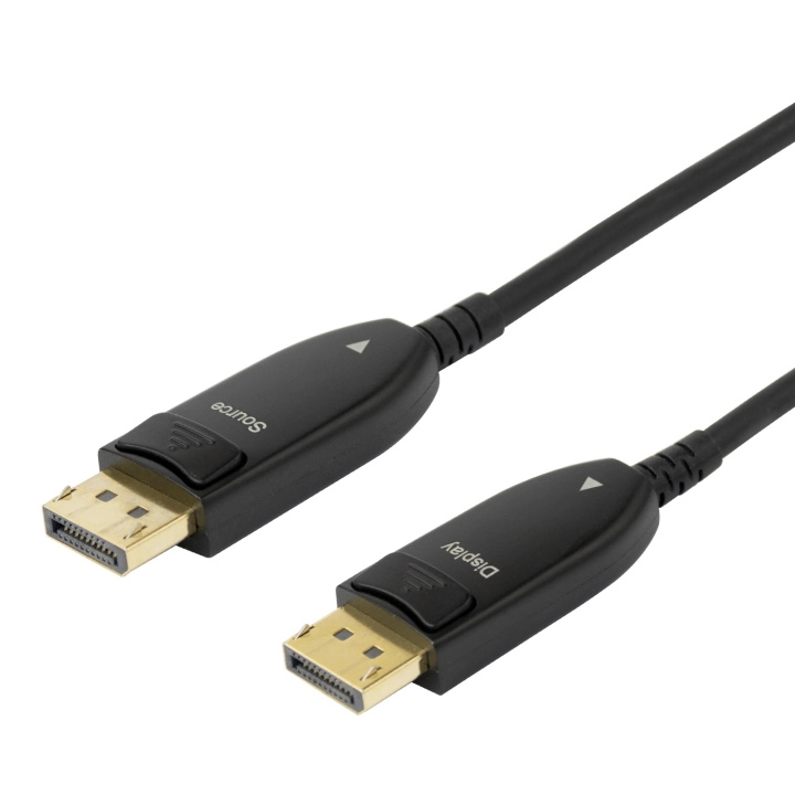 DELTACO Displayport 1.4 cable, AOC, 8K@30Hz, 10m, black in the group COMPUTERS & PERIPHERALS / Computer cables / DisplayPort / Cables at TP E-commerce Nordic AB (C64780)