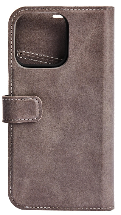 Essentials iPhone 13 Mini leather wallet, detachable, Grey in the group SMARTPHONE & TABLETS / Phone cases / Apple / iPhone 13 Mini at TP E-commerce Nordic AB (C65008)
