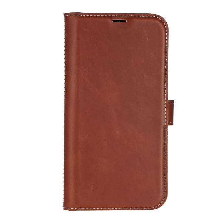 Essentials iPhone 13/14 Leather wallet, detachable,Brown in the group SMARTPHONE & TABLETS / Phone cases / Apple / iPhone 13 at TP E-commerce Nordic AB (C65038)
