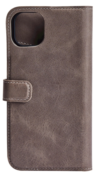 Essentials iPhone 13 leather wallet, detachable, Grey in the group SMARTPHONE & TABLETS / Phone cases / Apple / iPhone 13 at TP E-commerce Nordic AB (C65135)