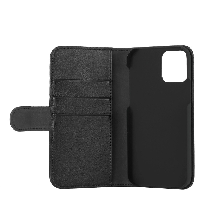 Essentials iPhone 12/12 Pro, PU wallet, 3 cards, black in the group SMARTPHONE & TABLETS / Phone cases / Apple / iPhone 12 at TP E-commerce Nordic AB (C65193)