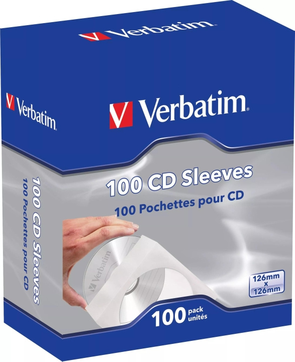 Verbatim Paper pocket for CDs/DVDs, white/transparent, 100-pack in the group HOME ELECTRONICS / Storage media / CD/DVD/BD-Discs / CD/DVD storage at TP E-commerce Nordic AB (C65259)
