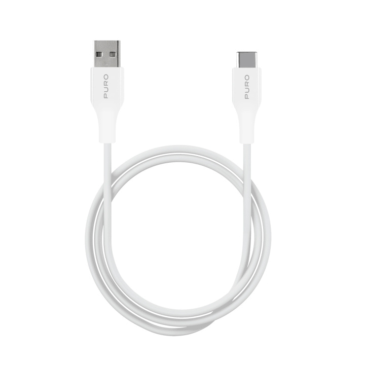 Puro USB-A - USB-C kabel, 1m, vit in the group COMPUTERS & PERIPHERALS / Computer cables / USB / USB-C at TP E-commerce Nordic AB (C65271)