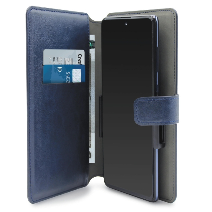 Puro Uni XXL Ecoleather Case Adjustable SlideHolder Blu in the group SMARTPHONE & TABLETS / Phone cases / Universal protection / Wallet Case at TP E-commerce Nordic AB (C65277)