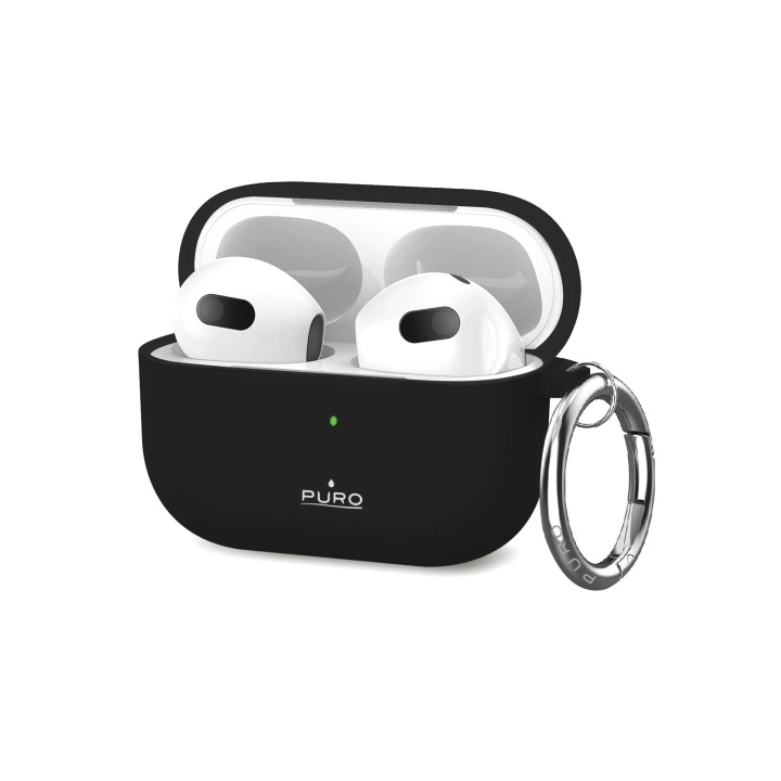 Puro Apple AirPods 3 Icon Case w/hook, Black in the group HOME ELECTRONICS / Audio & Picture / Headphones & Accessories / Accessories at TP E-commerce Nordic AB (C65293)