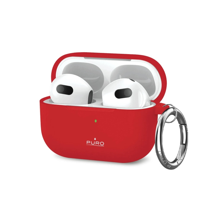 Puro Apple Airpods 3 Icon Case w/hook, Red in the group HOME ELECTRONICS / Audio & Picture / Headphones & Accessories / Accessories at TP E-commerce Nordic AB (C65294)