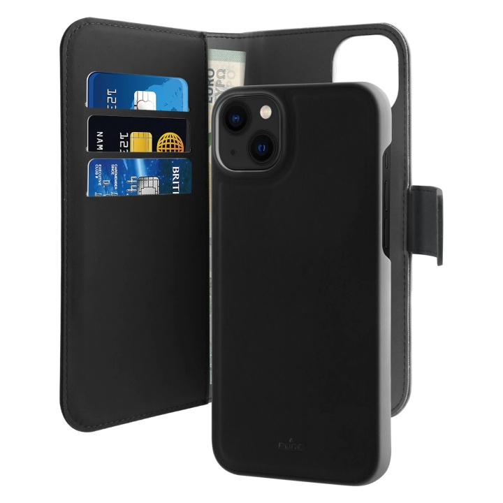 Puro iPhone 14 Plus Eco-Leather wallet, Black in the group SMARTPHONE & TABLETS / Phone cases / Apple / iPhone 14 at TP E-commerce Nordic AB (C65311)